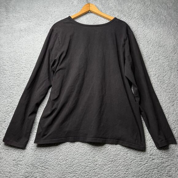 Basic Editions Shirt Women's 1X Black Long Sleeve - Picture 7 of 8
